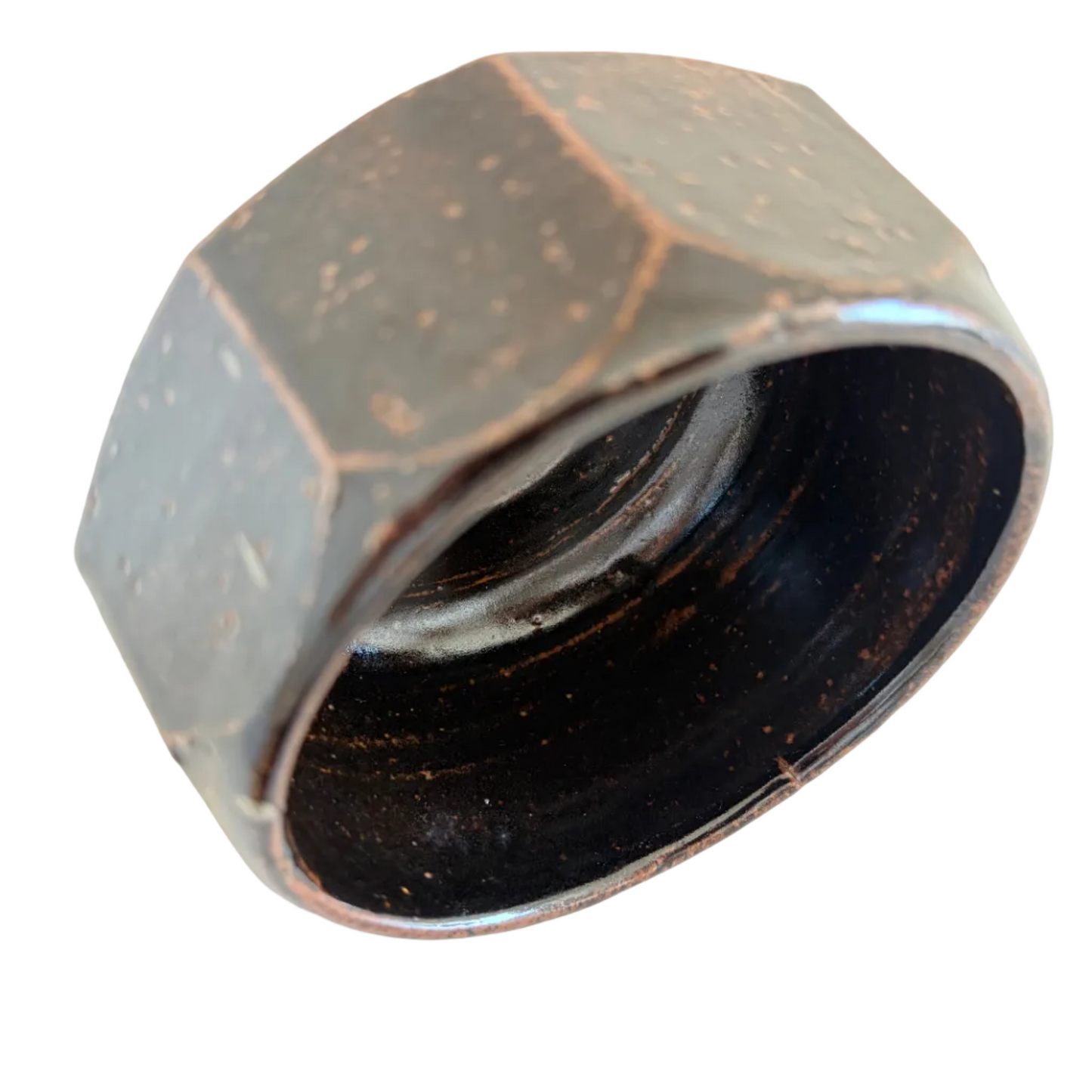 Vintage Chawan Oilspot Glaze faceted (2)