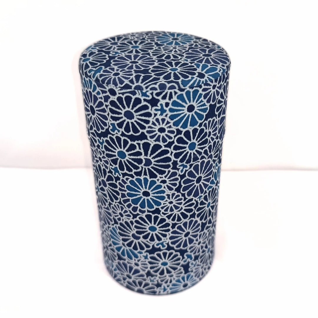 Teedose Chrysantheme Blau