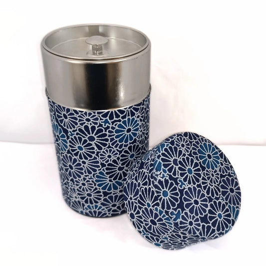 Teedose Chrysantheme Blau