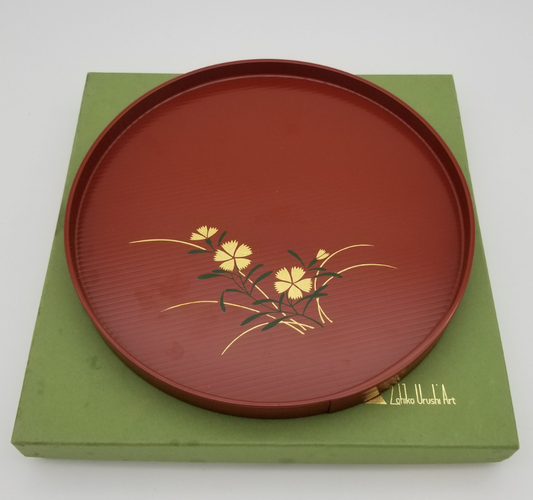 Urushii Tablett "rot-gold"