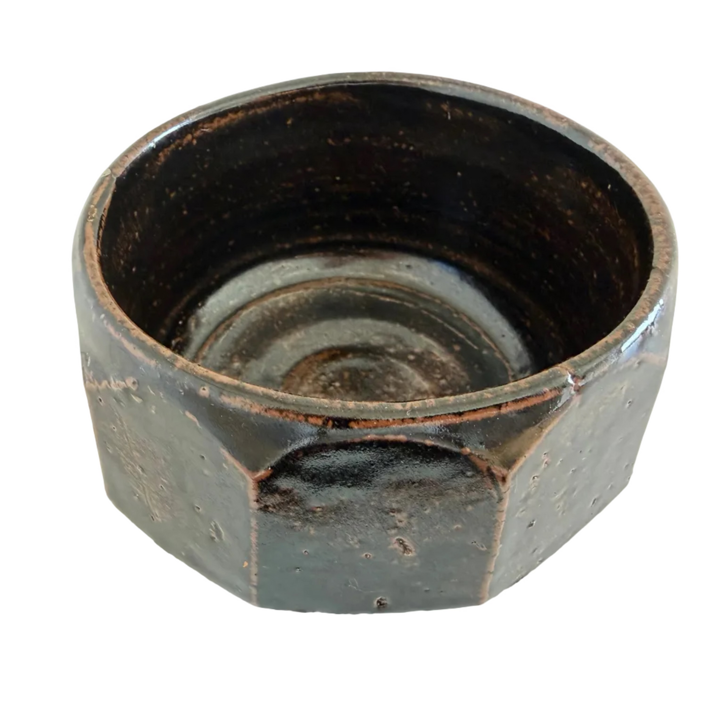Vintage Chawan Oilspot Glaze faceted (2)