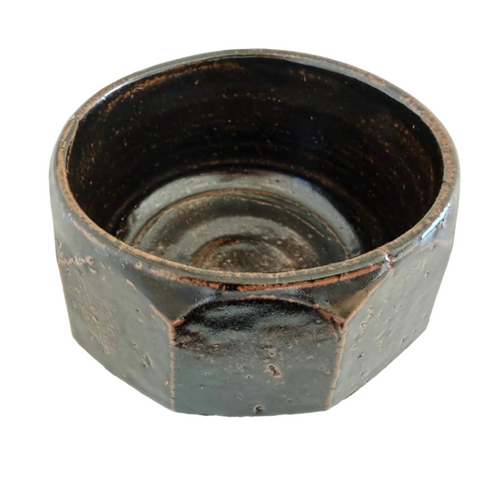 Vintage Chawan Oilspot Glaze faceted (2)
