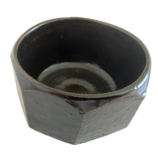 Vintage Chawan Octagon Oilspot Glaze (1)